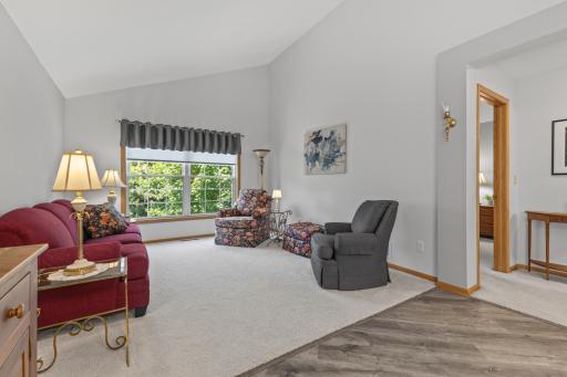 Custom window treatments throughout are an added value.