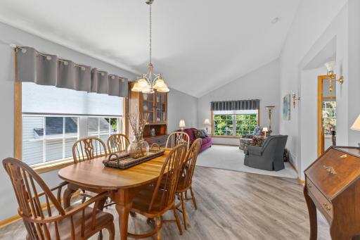 Vaulted ceilings enhance the open airy feel of the entire main level.