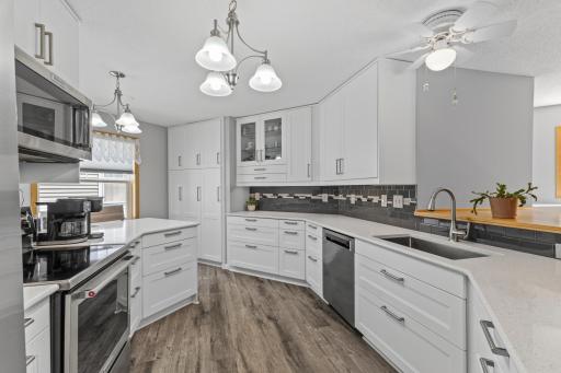 Photo for 6420 Christenson Lane NE, Fridley, MN 55432 - listing #7050026 This extensivley remodeled kitchen is what you will experience at 6420 Christenson Lane NE! The high end finishes and designer details will impress!