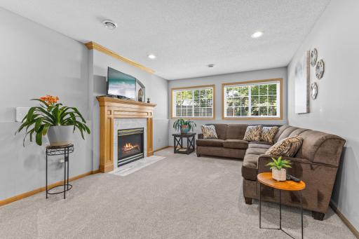 Cozy up with the convenient gas fireplace and wood surround.