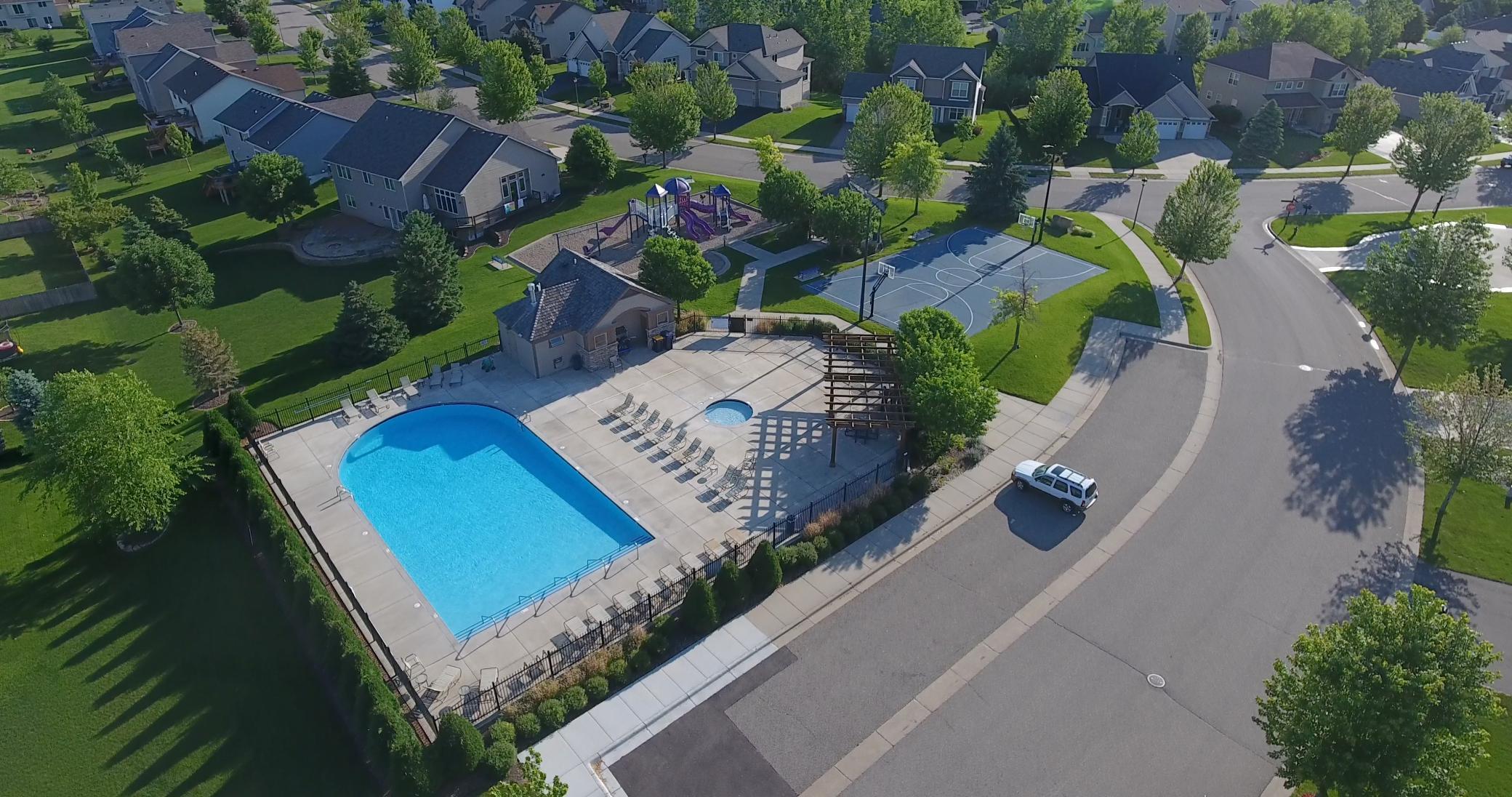 Bridle Creek neighborhood park with basketball court, gazebo, playground and pool