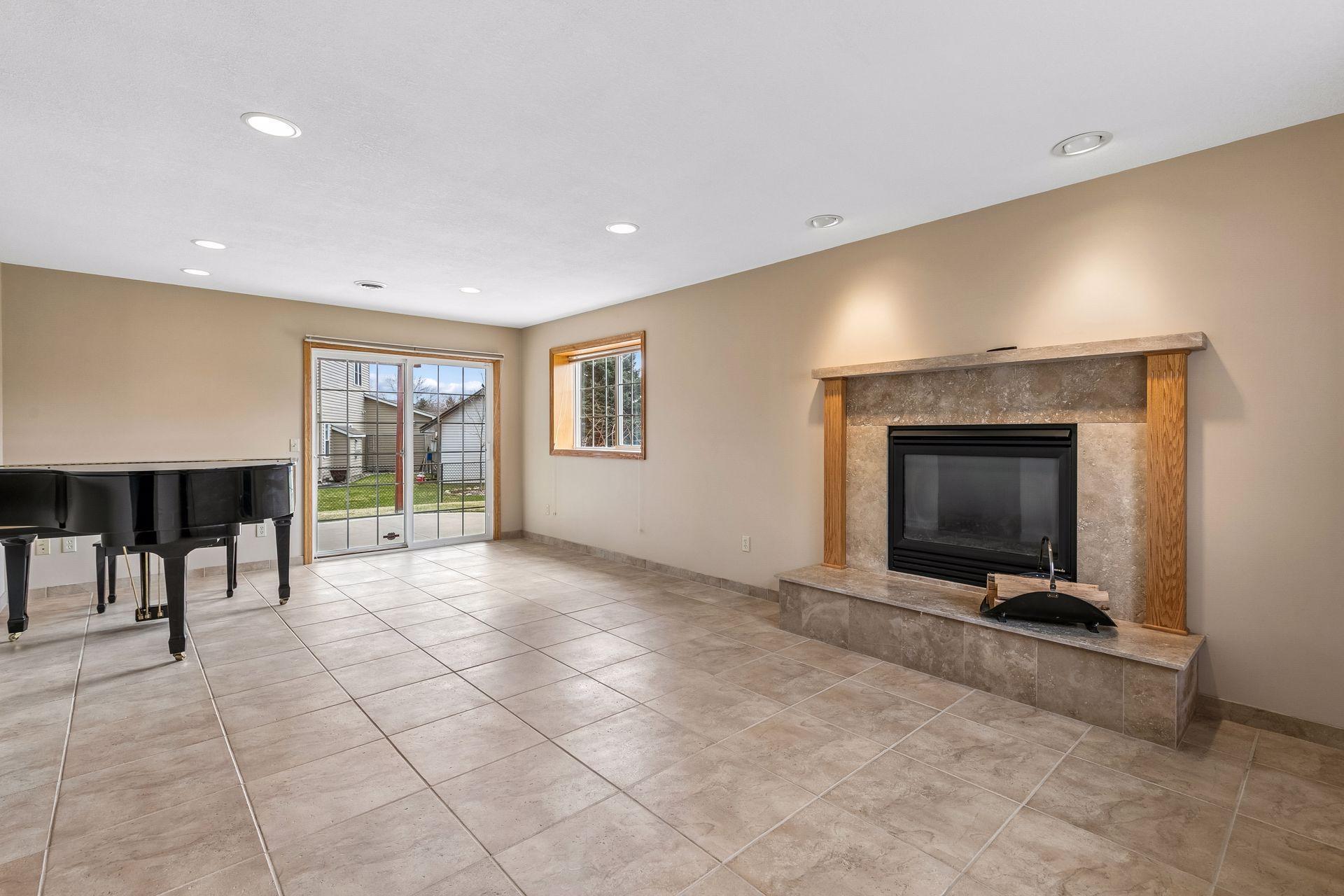 Walk-out lower level family room