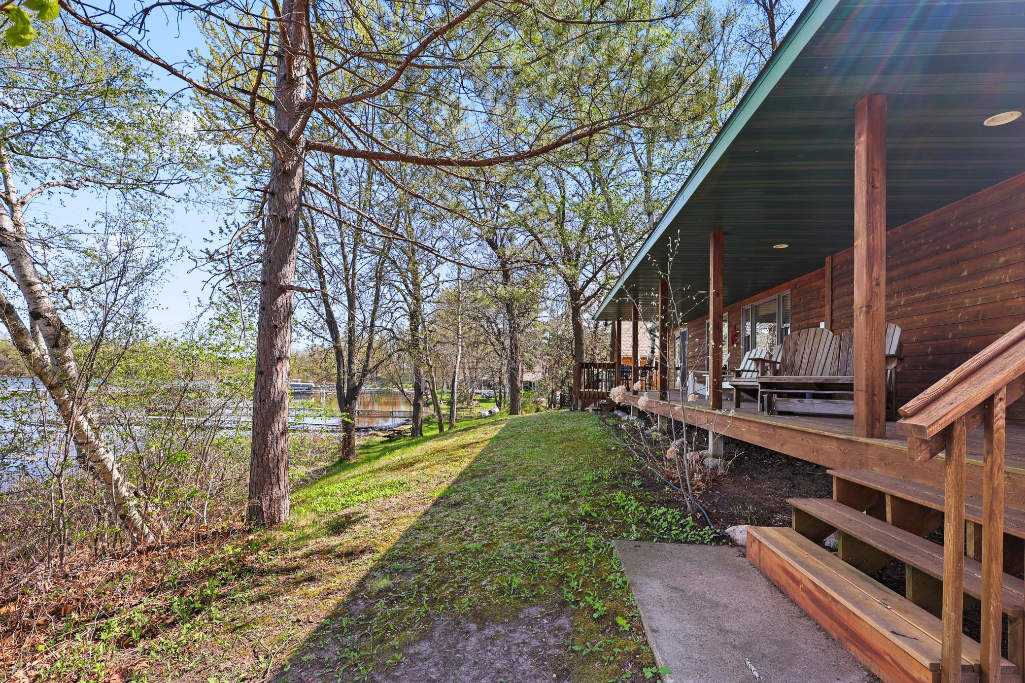 Absolutely awesome covered porch overlooking Lake Ida