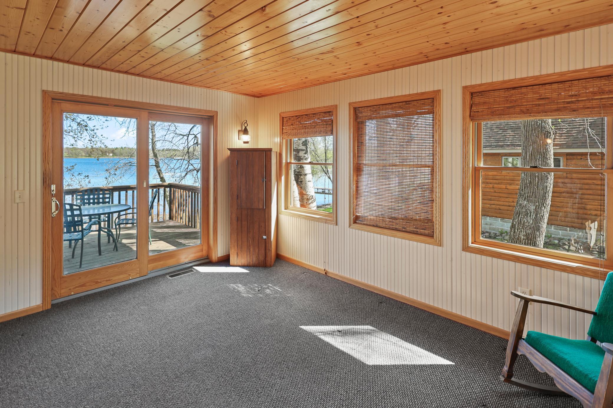 Main level family room walks out to the open deck