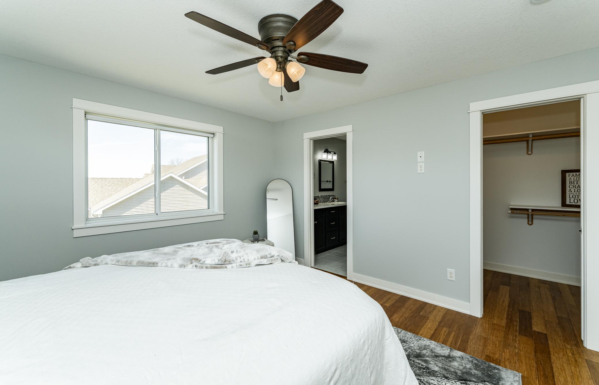Master bedroom with walk-in closet/private bath