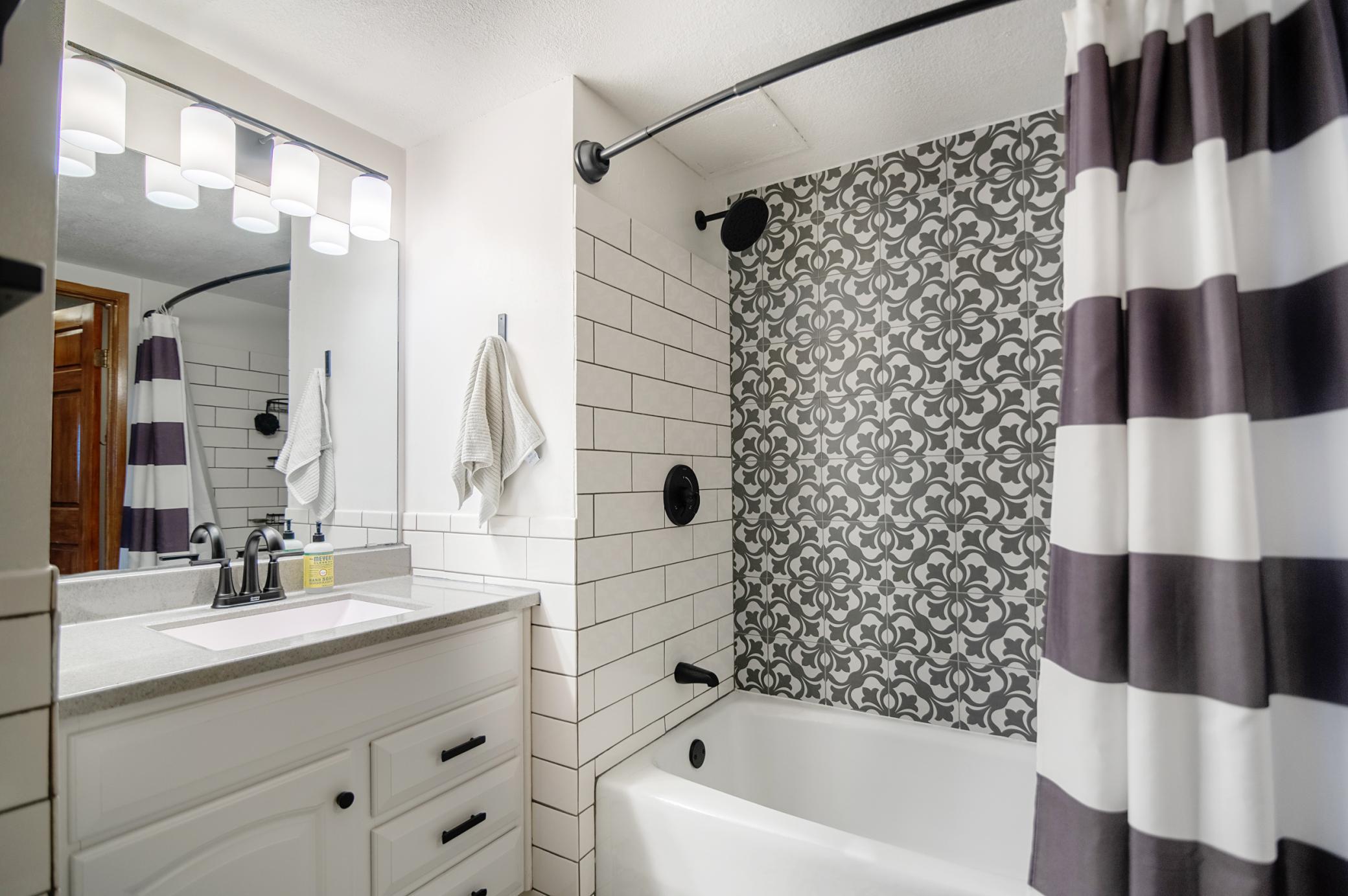 The full bath is spacious and comfortable for getting ready each day and features neutral finishes perfect for adding your personal design touches.