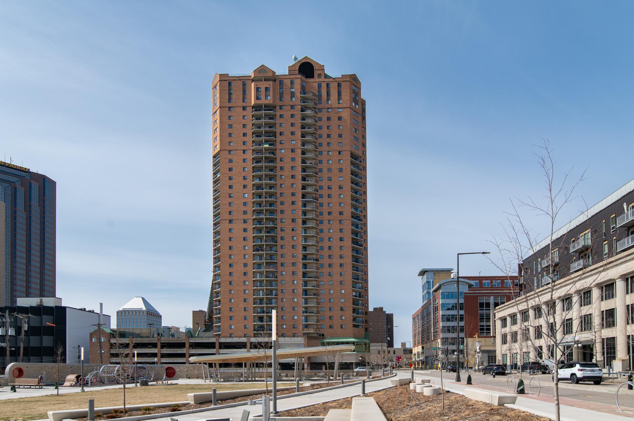 Looking at the Pointe from the opposite side of Pedro Park.