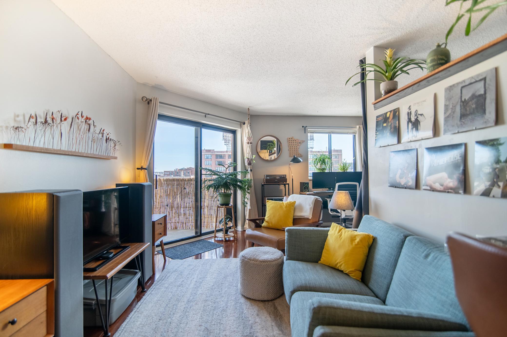 Separation between the sleeping area and the main living area enhance this space compared to traditional studios.