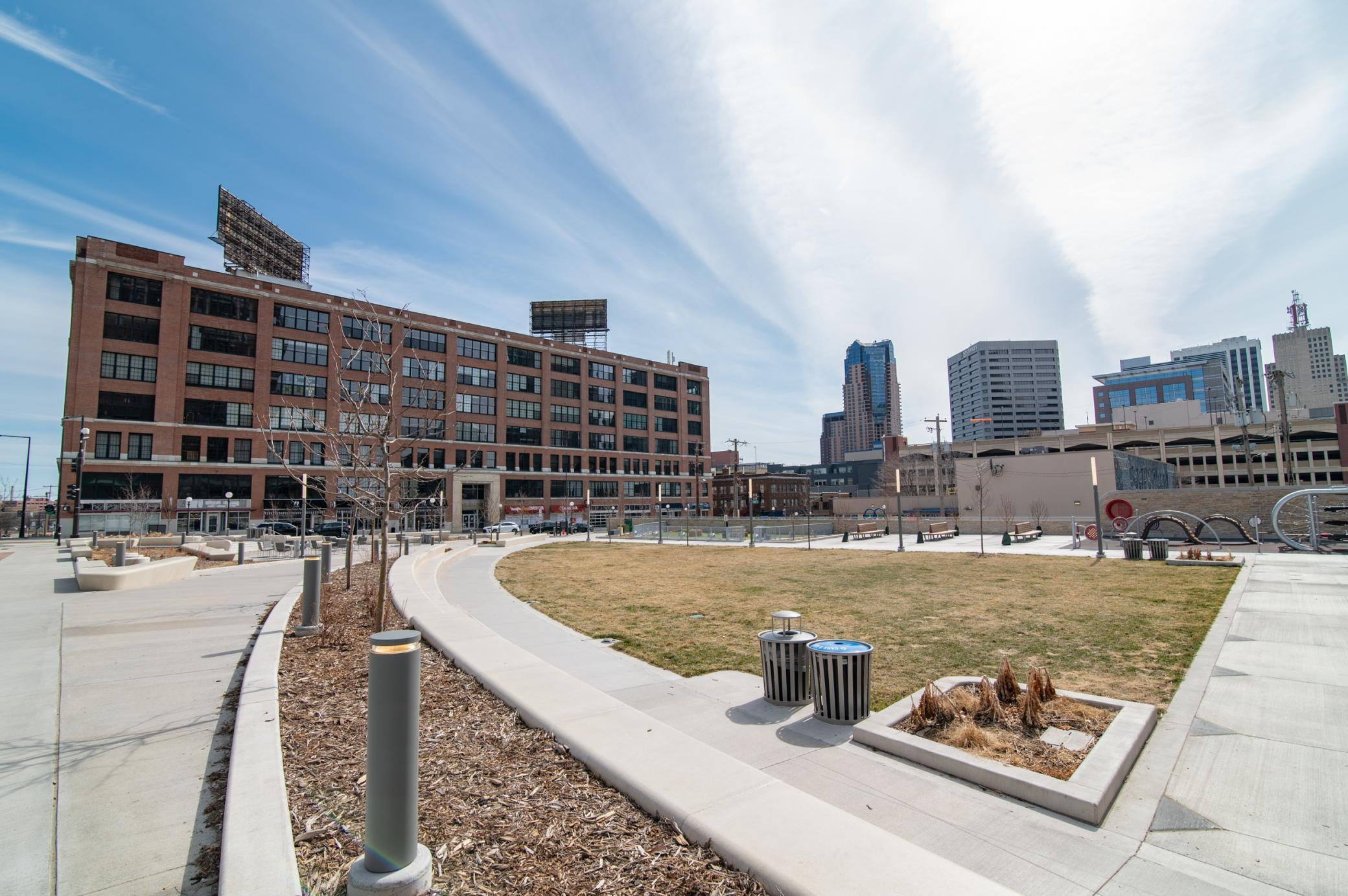 Newly renovated Pedro Park is a wonderful green space just outside your window.