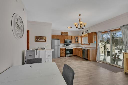 Open floor plan from the kitchen, dining room and family room