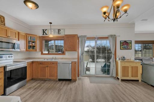 Walk out to your patio from the dining room and kitchen