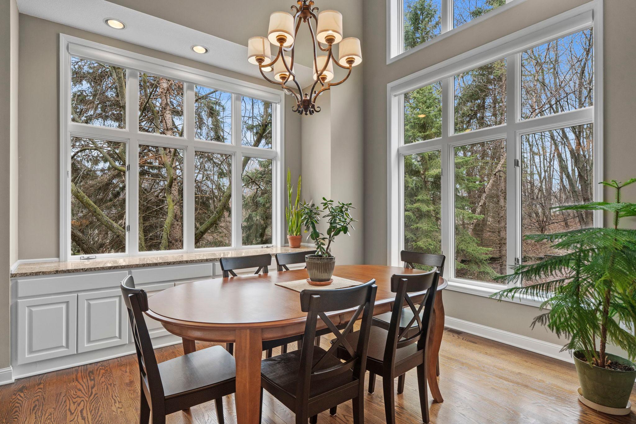 Elegant dining room with built-ins