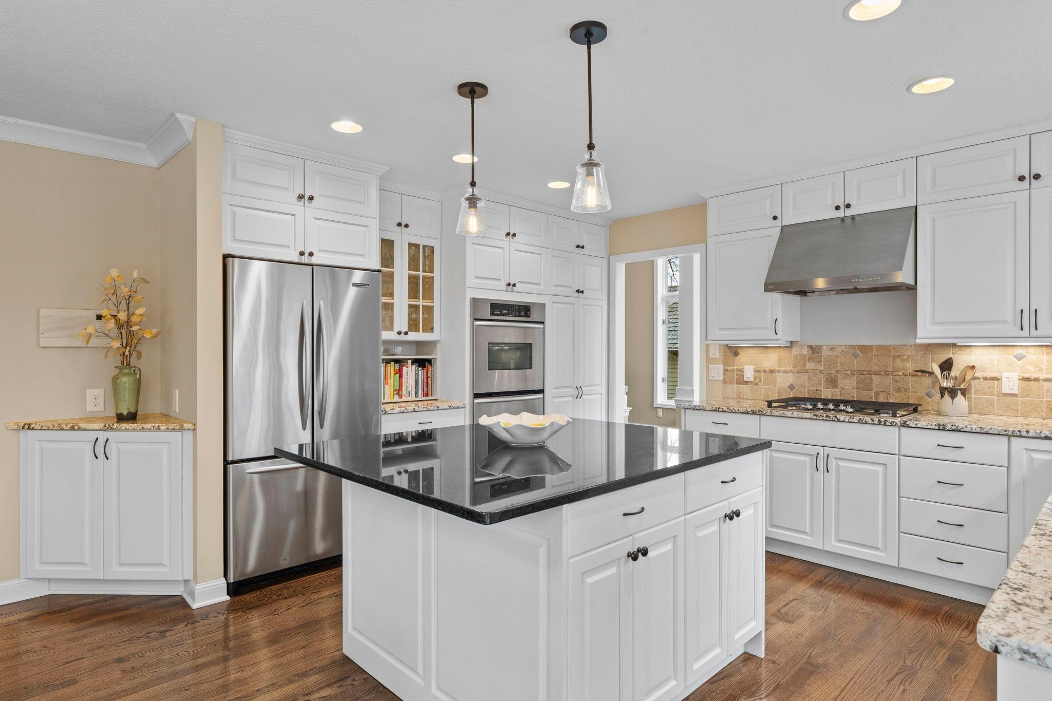 Large center island that is great for prep or serving