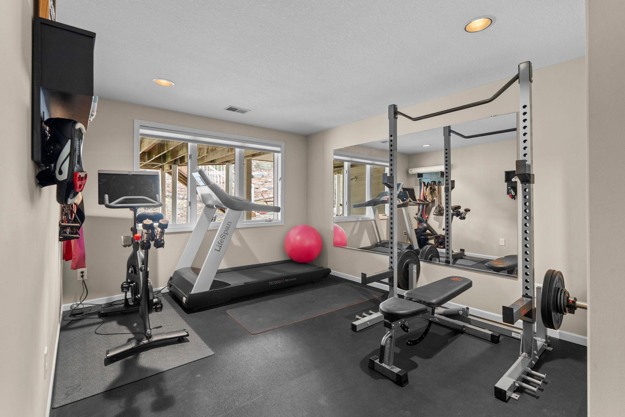 Bedroom #5 used as a home gym