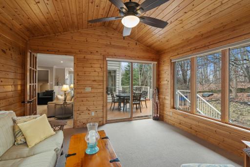 A must see porch that has direct access to the deck