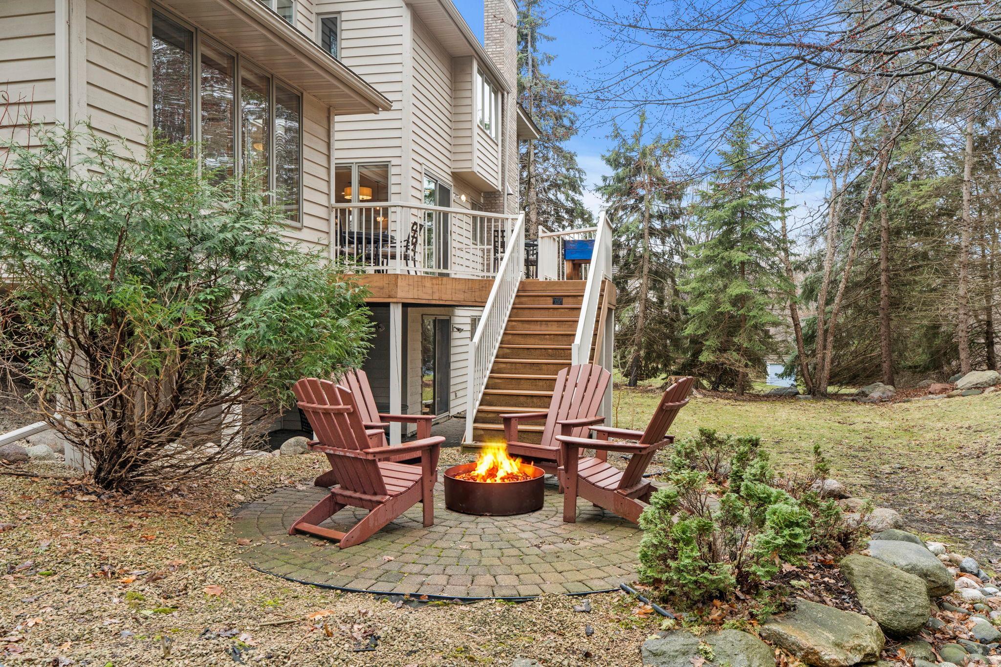 Gather around the firepit with family and friends