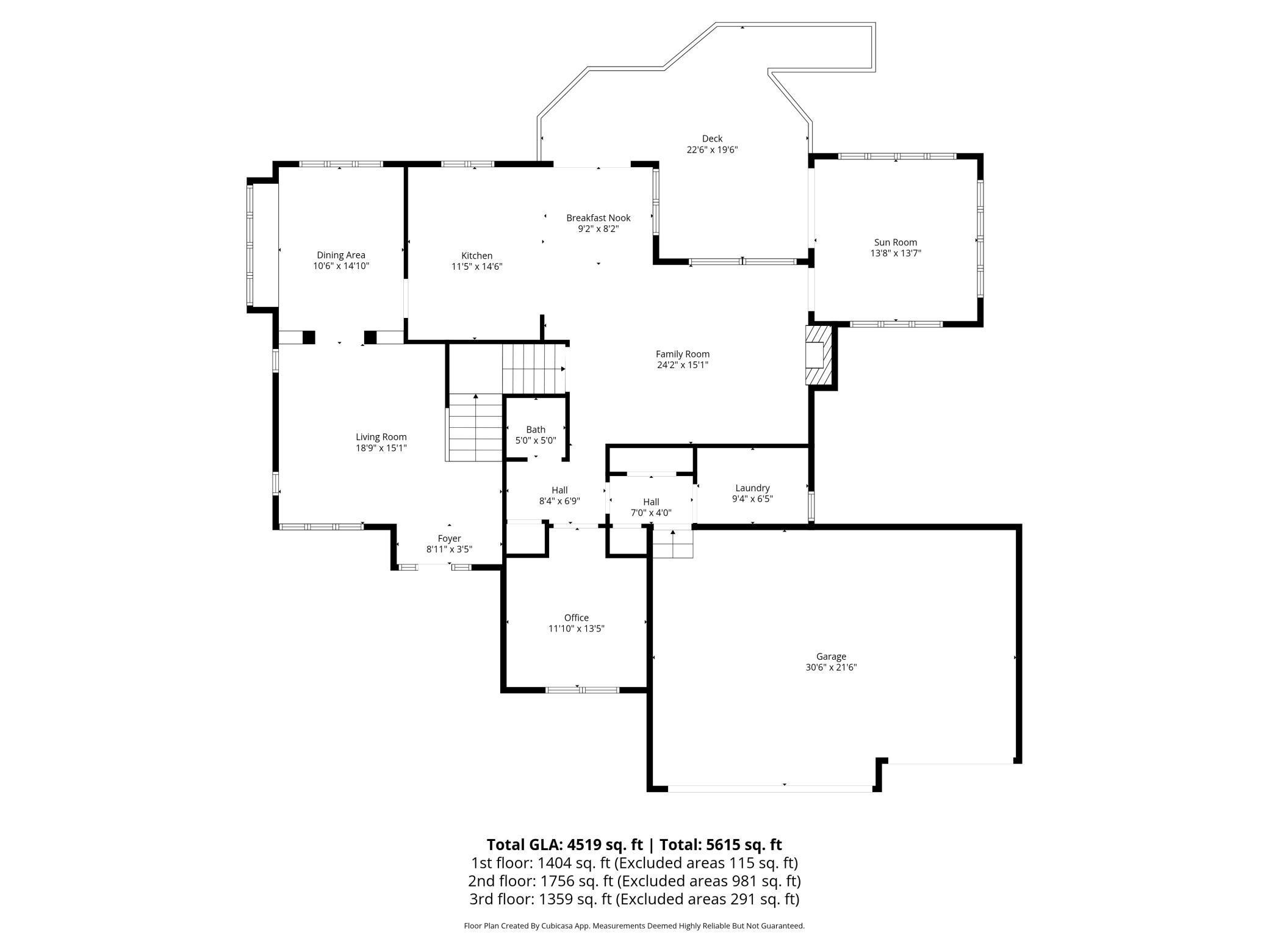 Main level floorplan