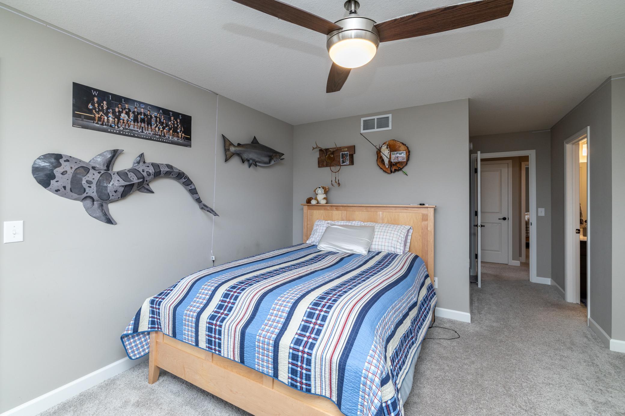 Secondary bedroom with convenient layout and ample closet space and connects to the jack and jill bathroom