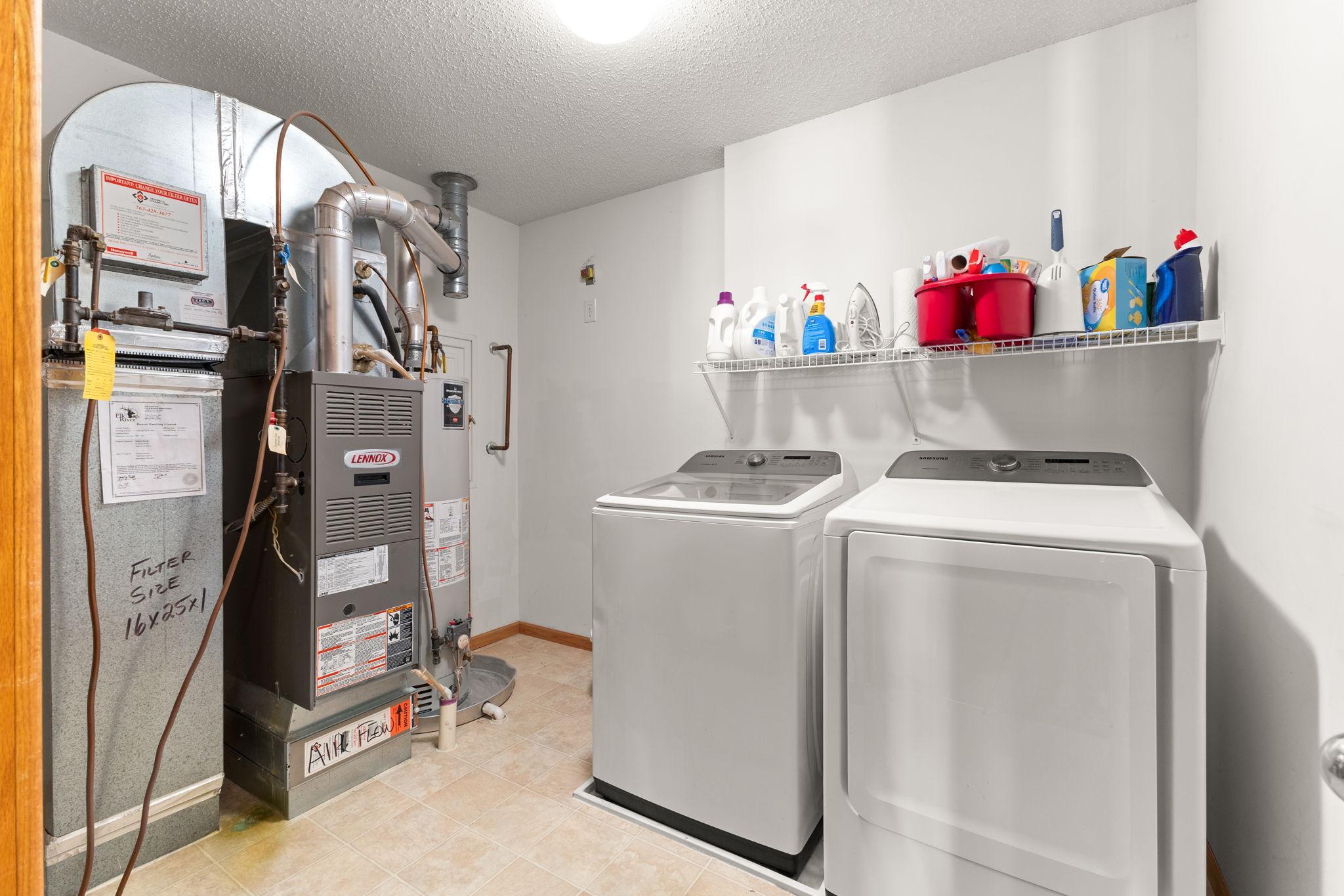 Laundry room right where you need it—on the upper level for added convenience