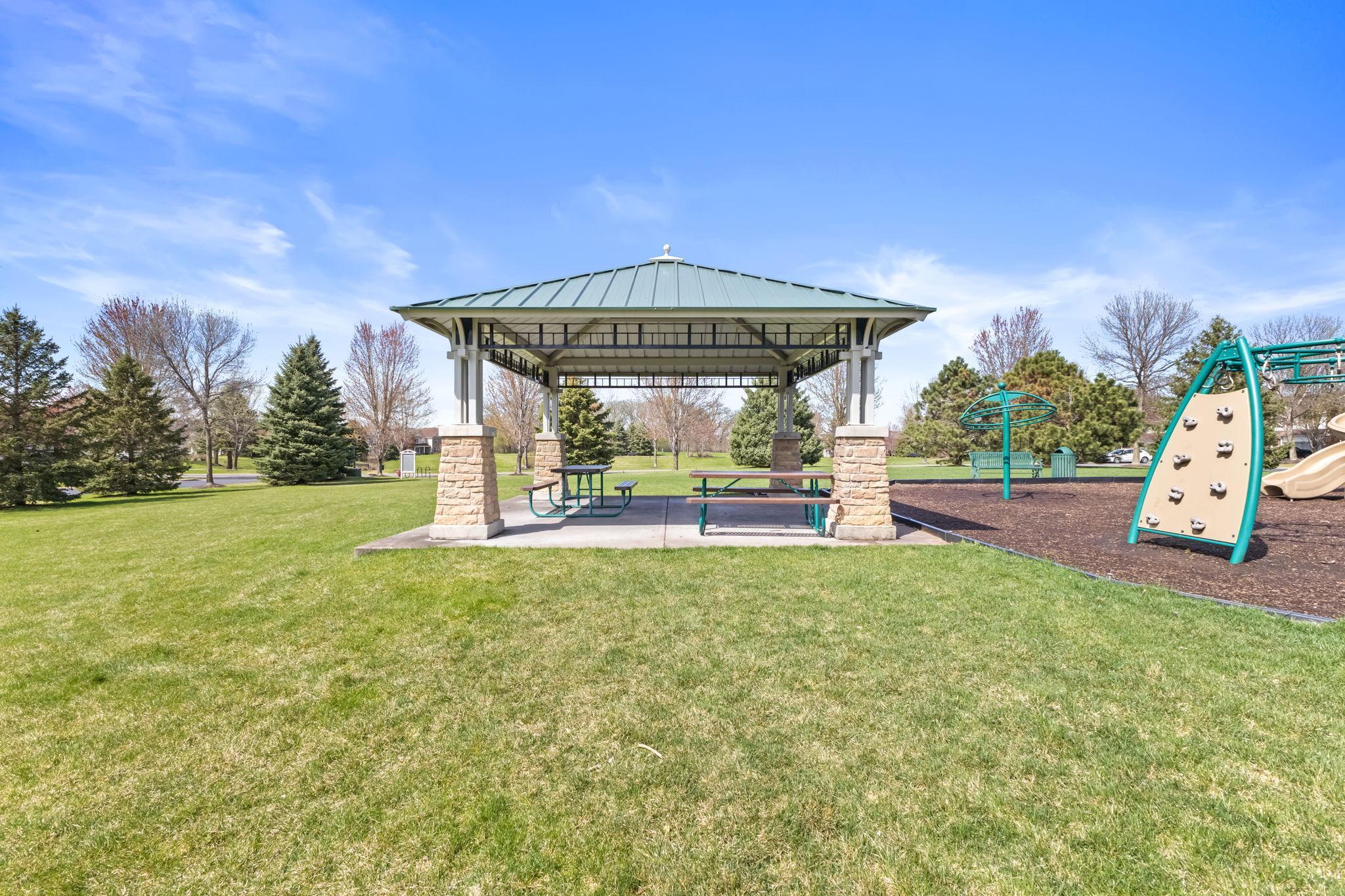 Charming park pavilion with picnic space