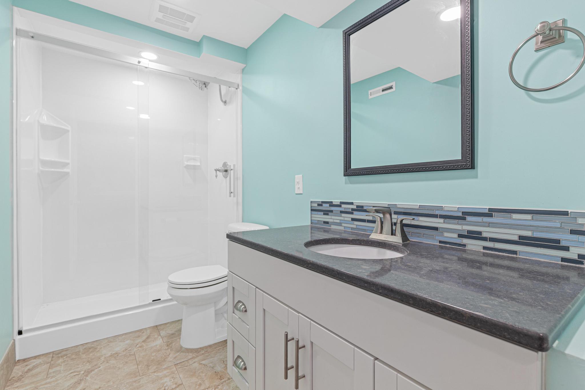 Updated lower level bathroom.