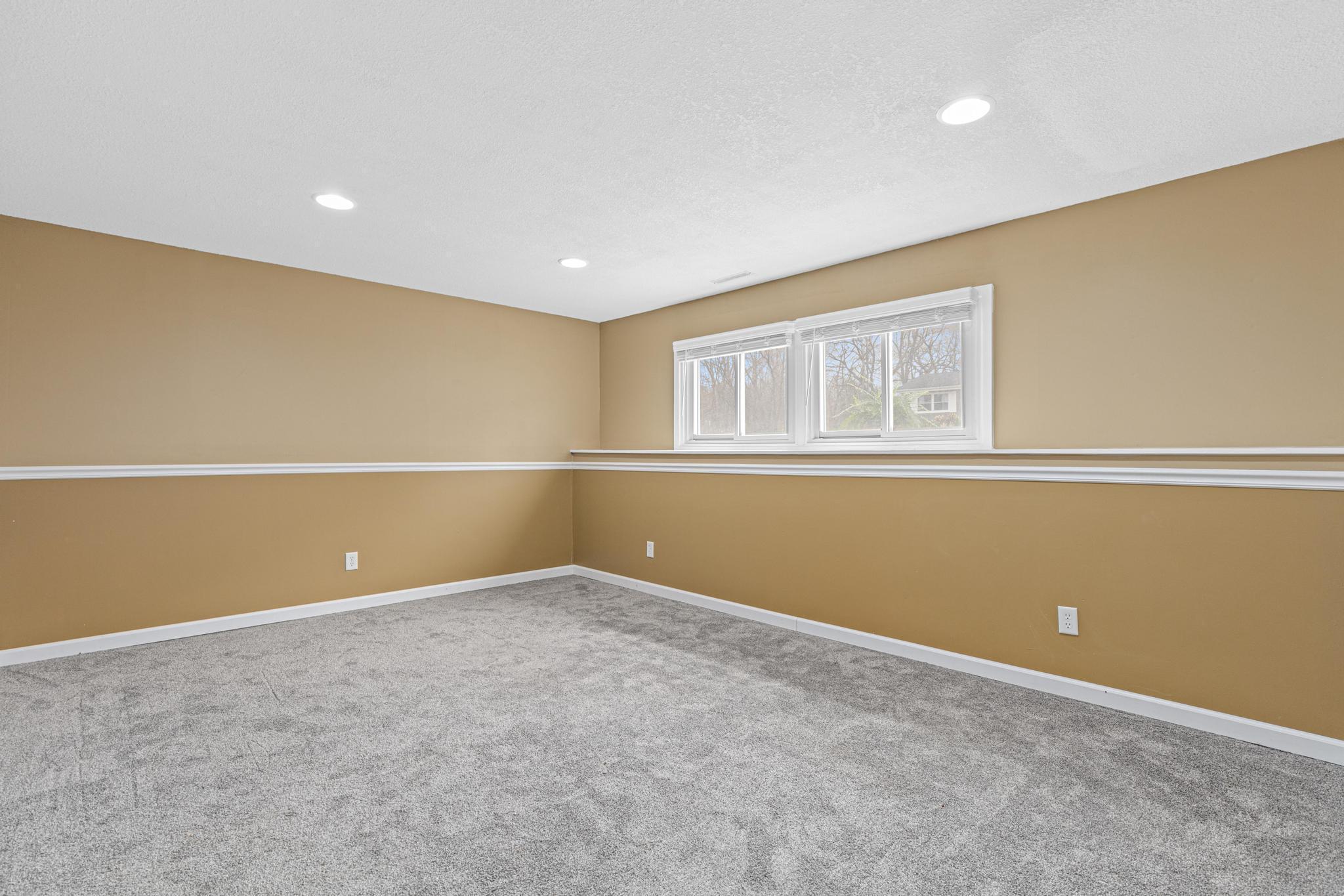 The lower level family room.