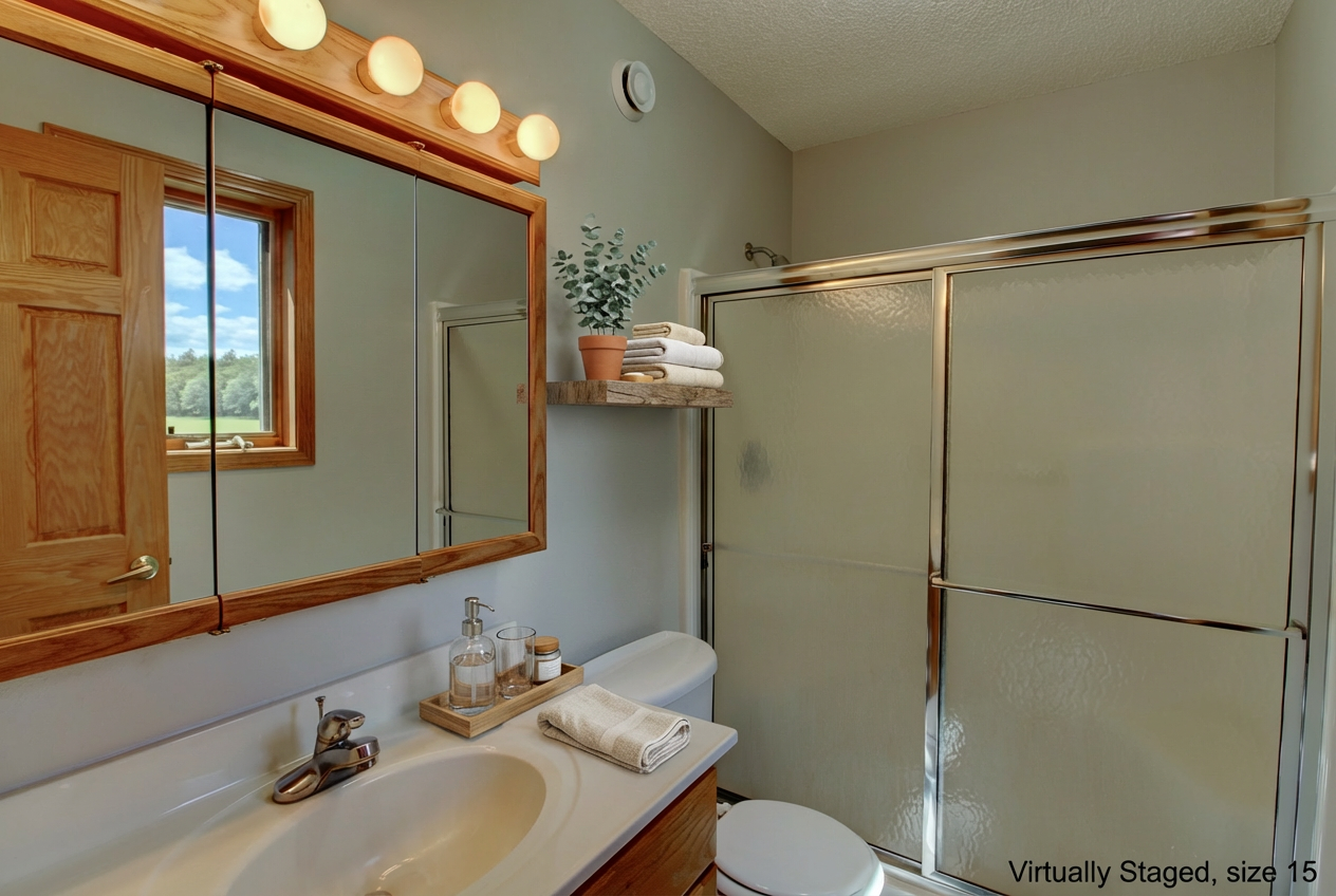 Primary bathroom - Virtually staged