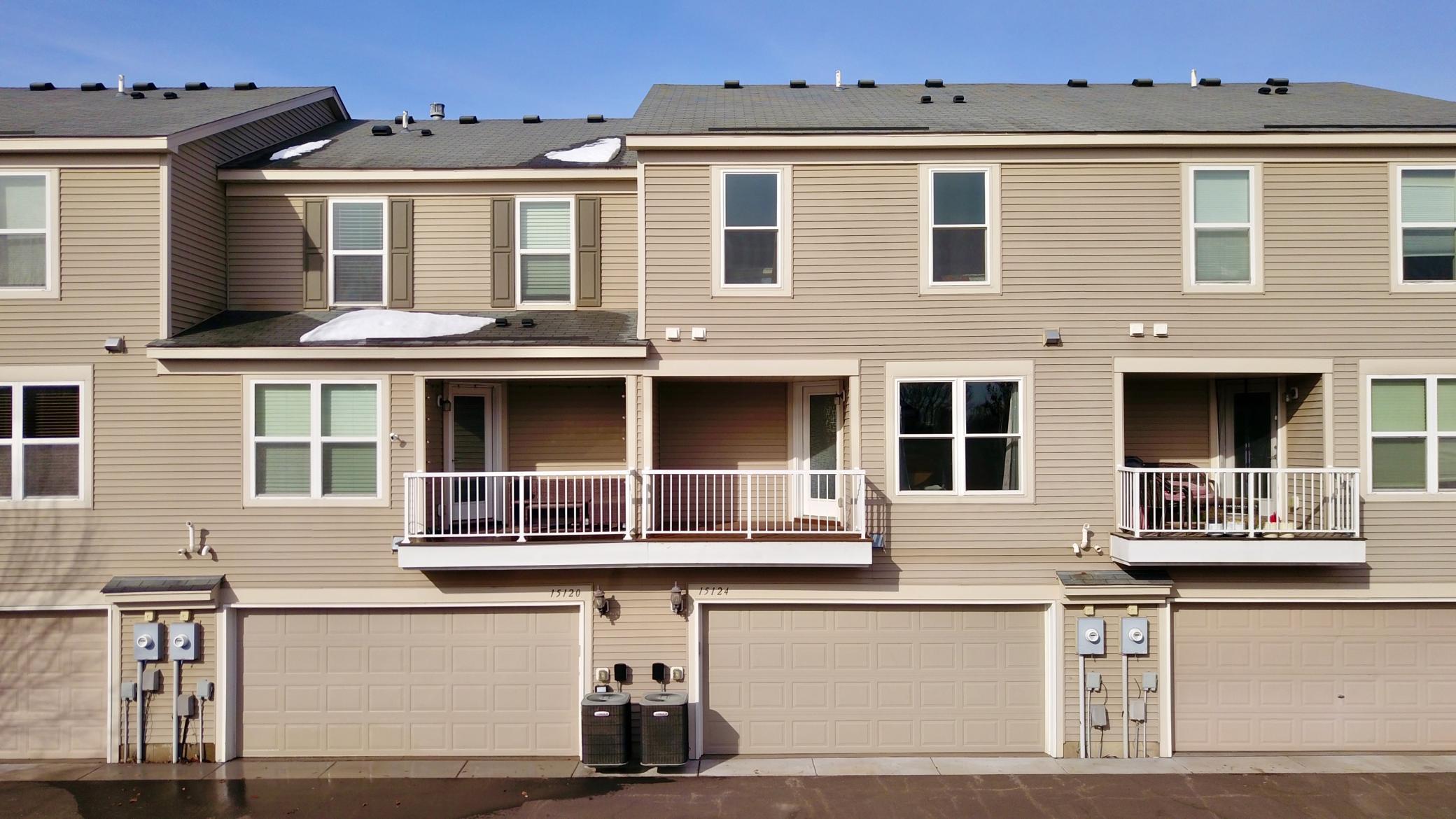 Back of townhome with private patio!