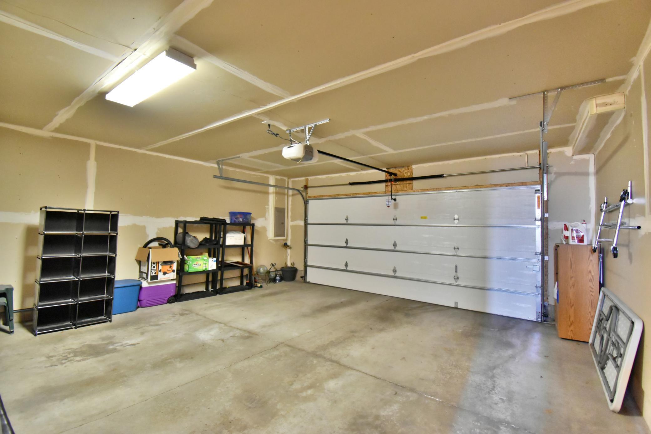Large two car garage with storage space!