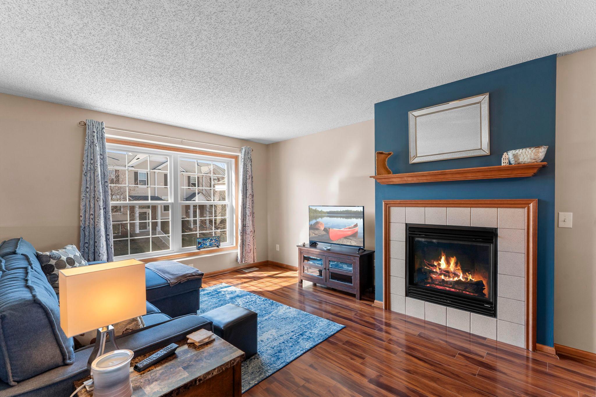 This beautiful fireplace is such a great focal point and makes all our winter evenings so cozy!