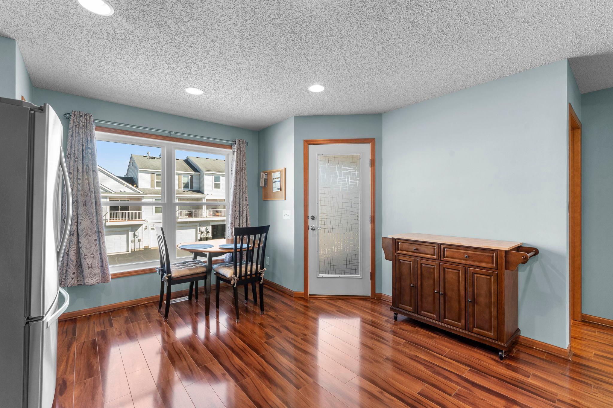 Just off the kitchen is the door to your private deck