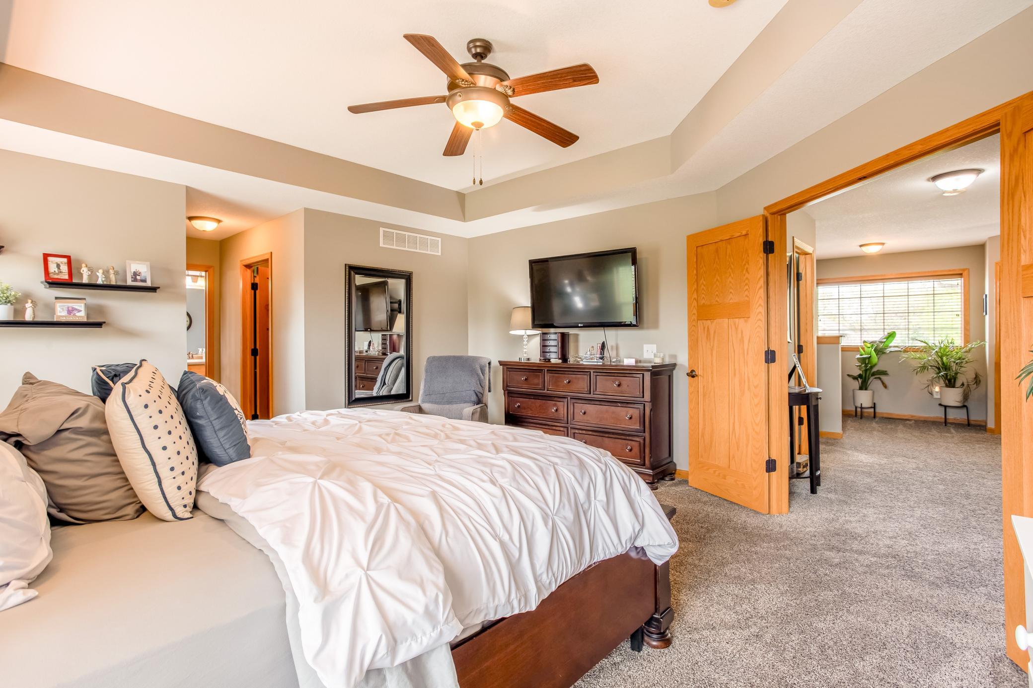 Elegant owner’s retreat featuring generous space, warm finishes, and a luxurious private-suite feel.