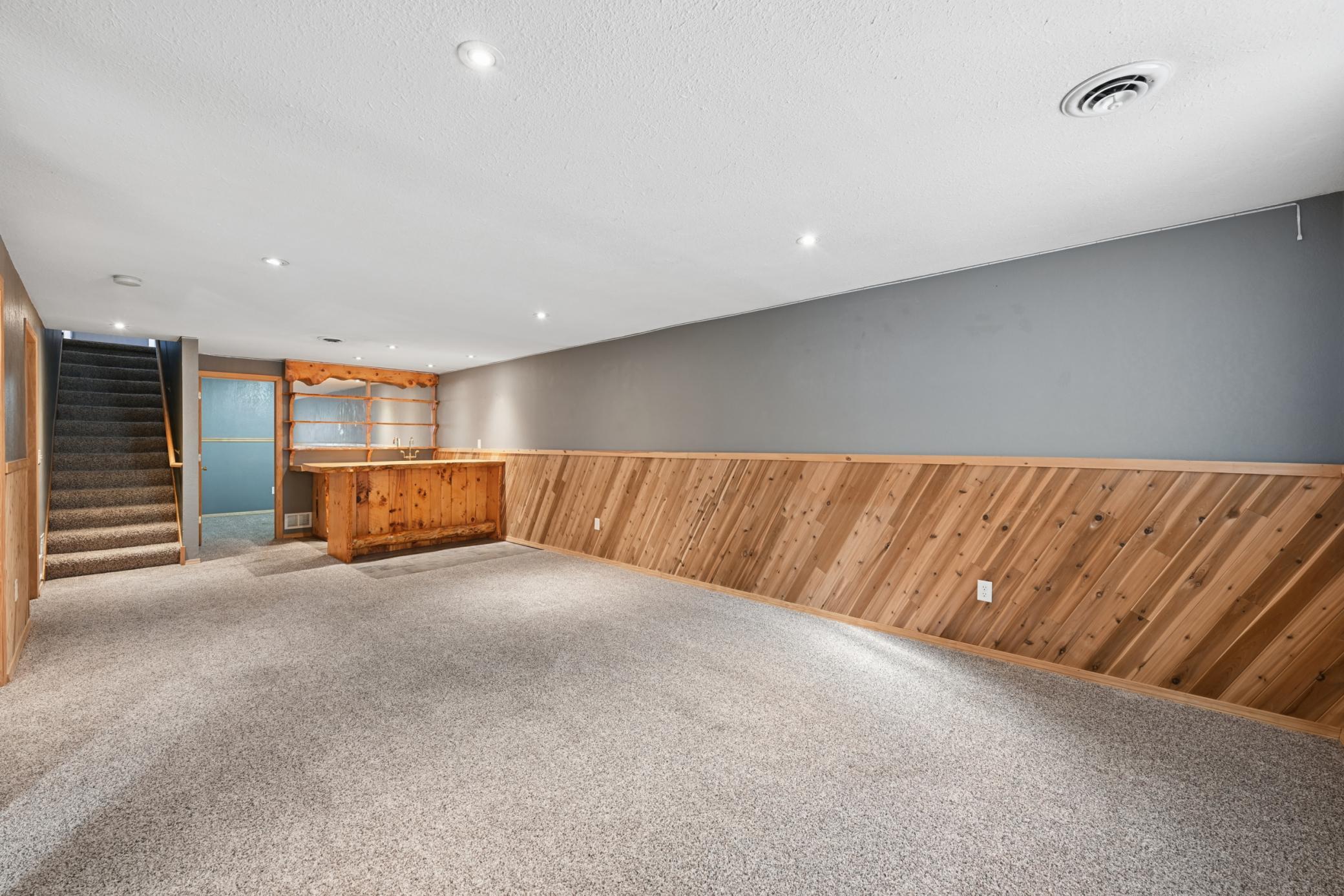 Very large family room in the lower level