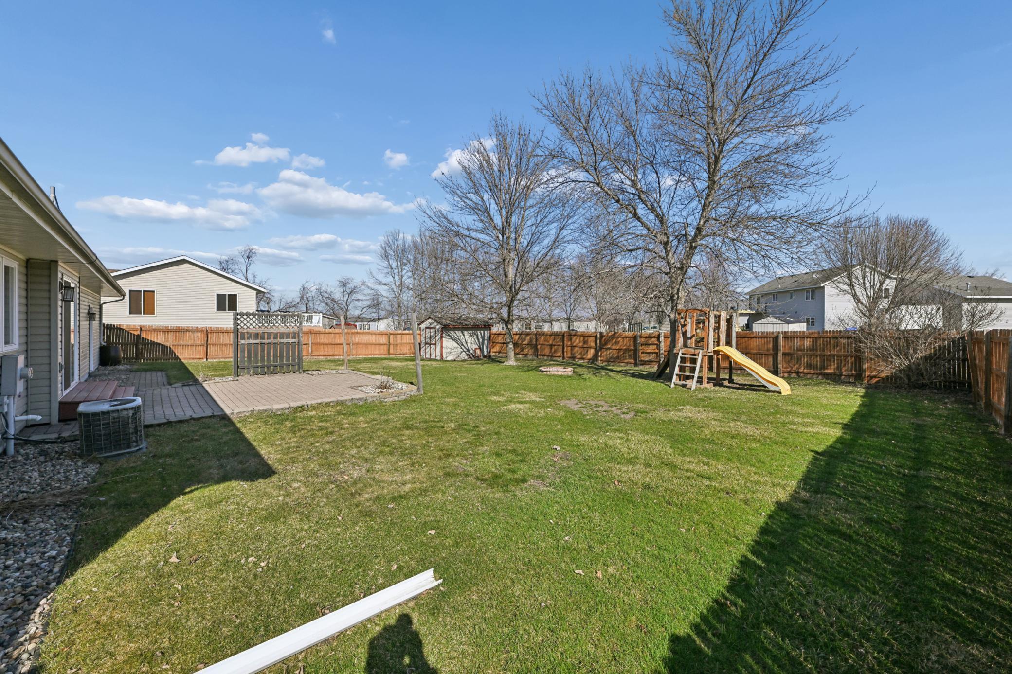 Private fenced yard