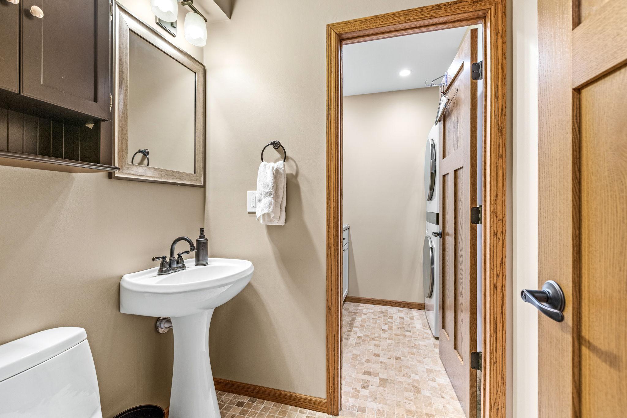 Lower level bathroom and laundry!