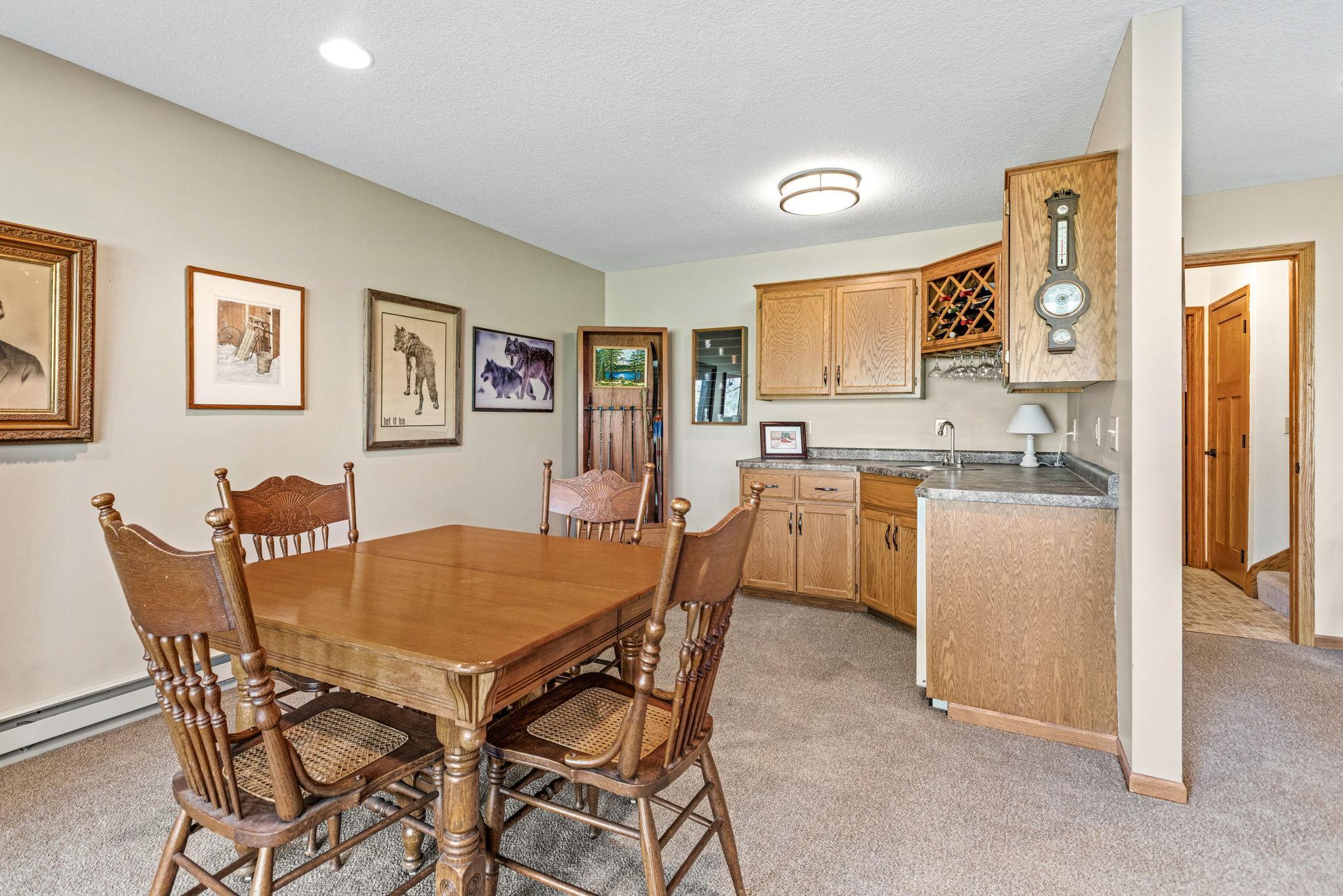 Mini-bar in lower level and game center!