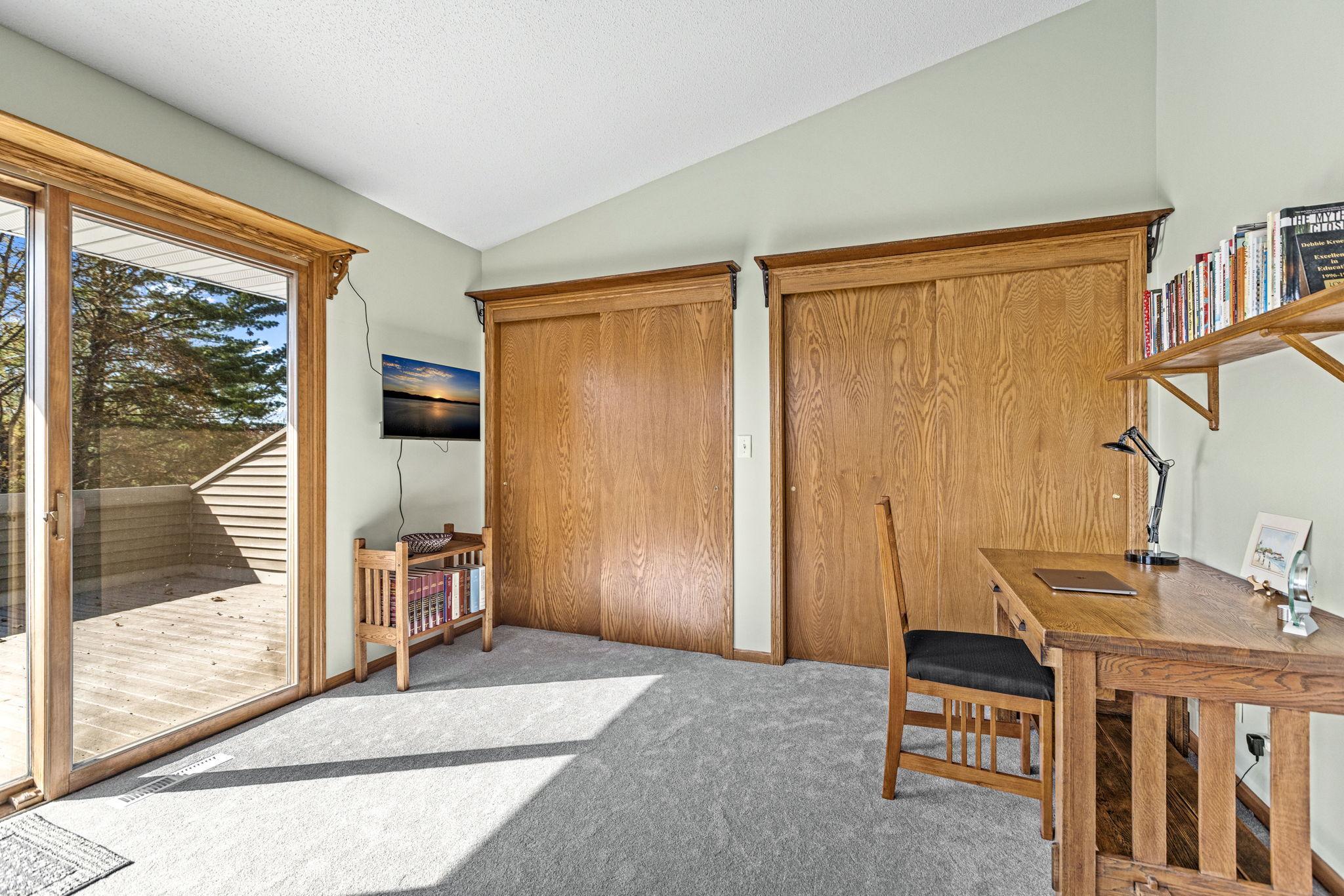 Bedroom #3 has very large private deck and two closets!