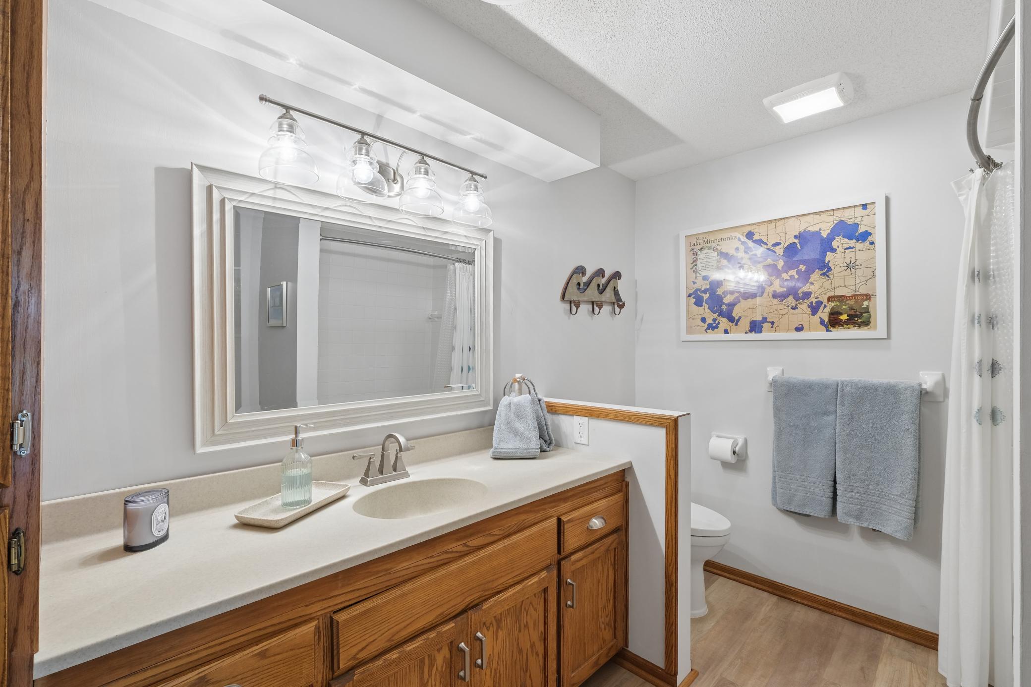 Full bathroom is conveniently located next to the second bedroom