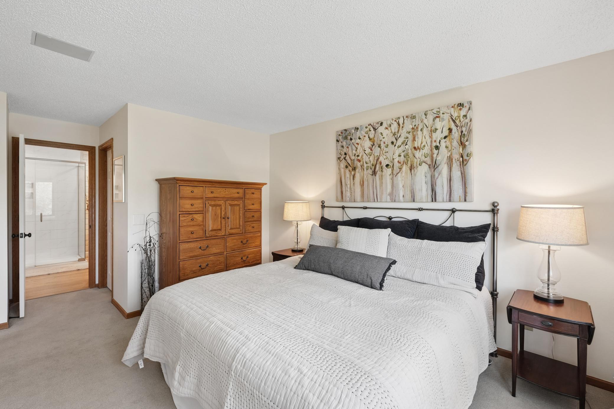 Spacious and has a large walk in closet.