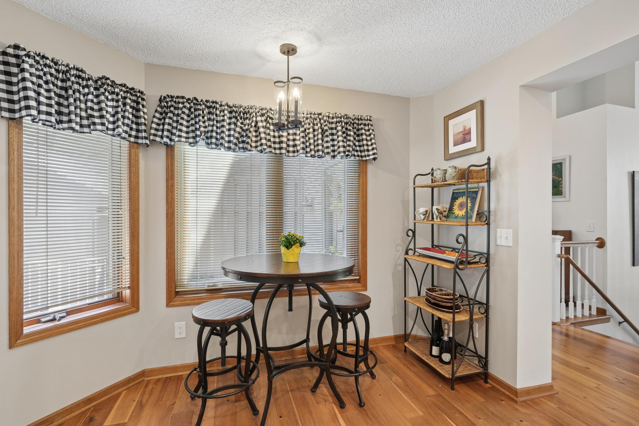 Sunny eat in kitchen with bay window