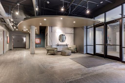 Stylish lobby sets the tone for the building