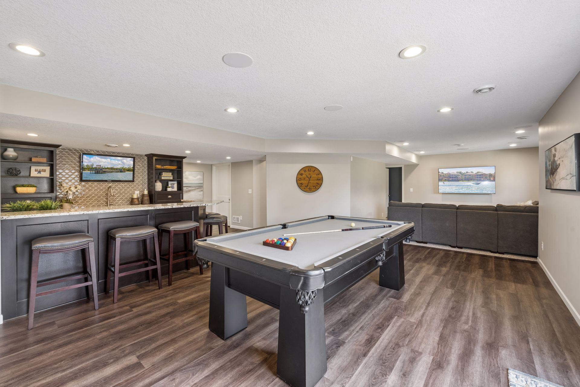 Plenty of space for a pool table or game table