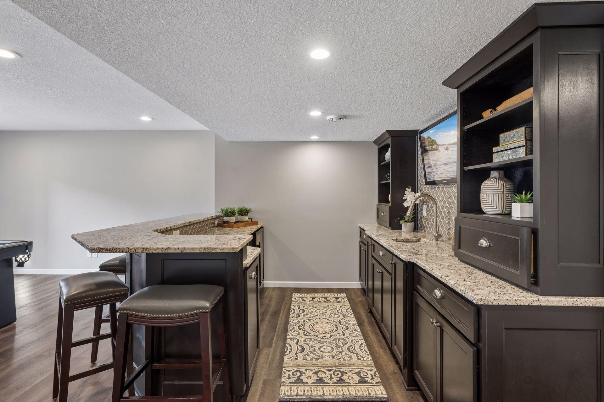 Custom wet bar w/ granite