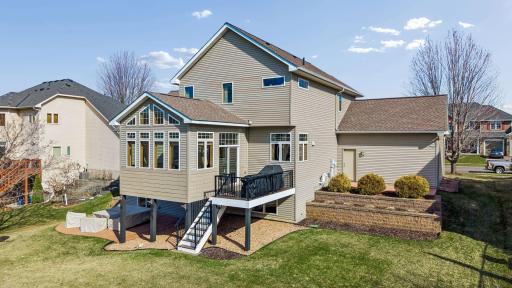 Maintenance free deck and stamped concrete patio