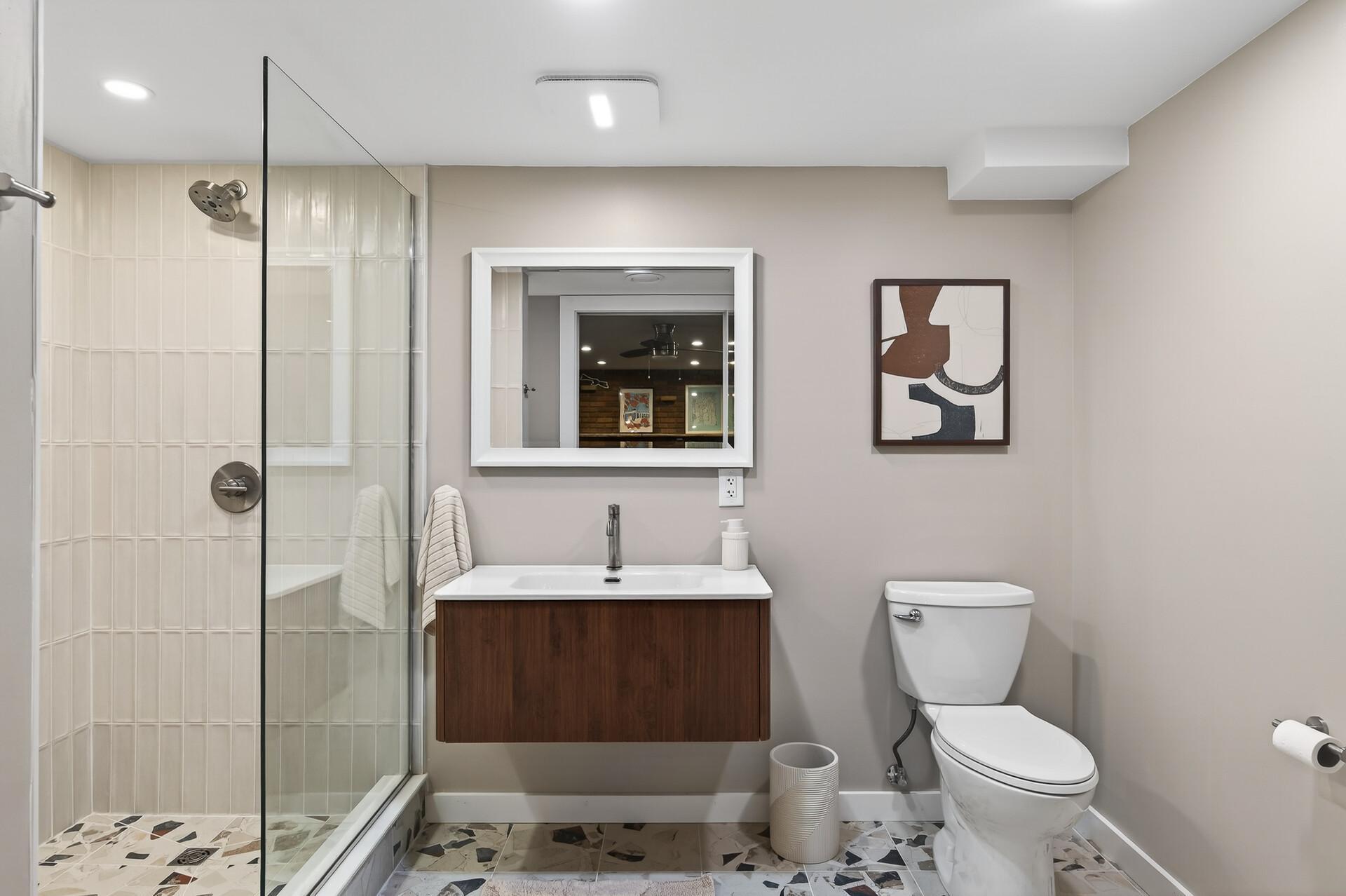 Spa-Like Lower Level 3/4 Bath w/heated floors