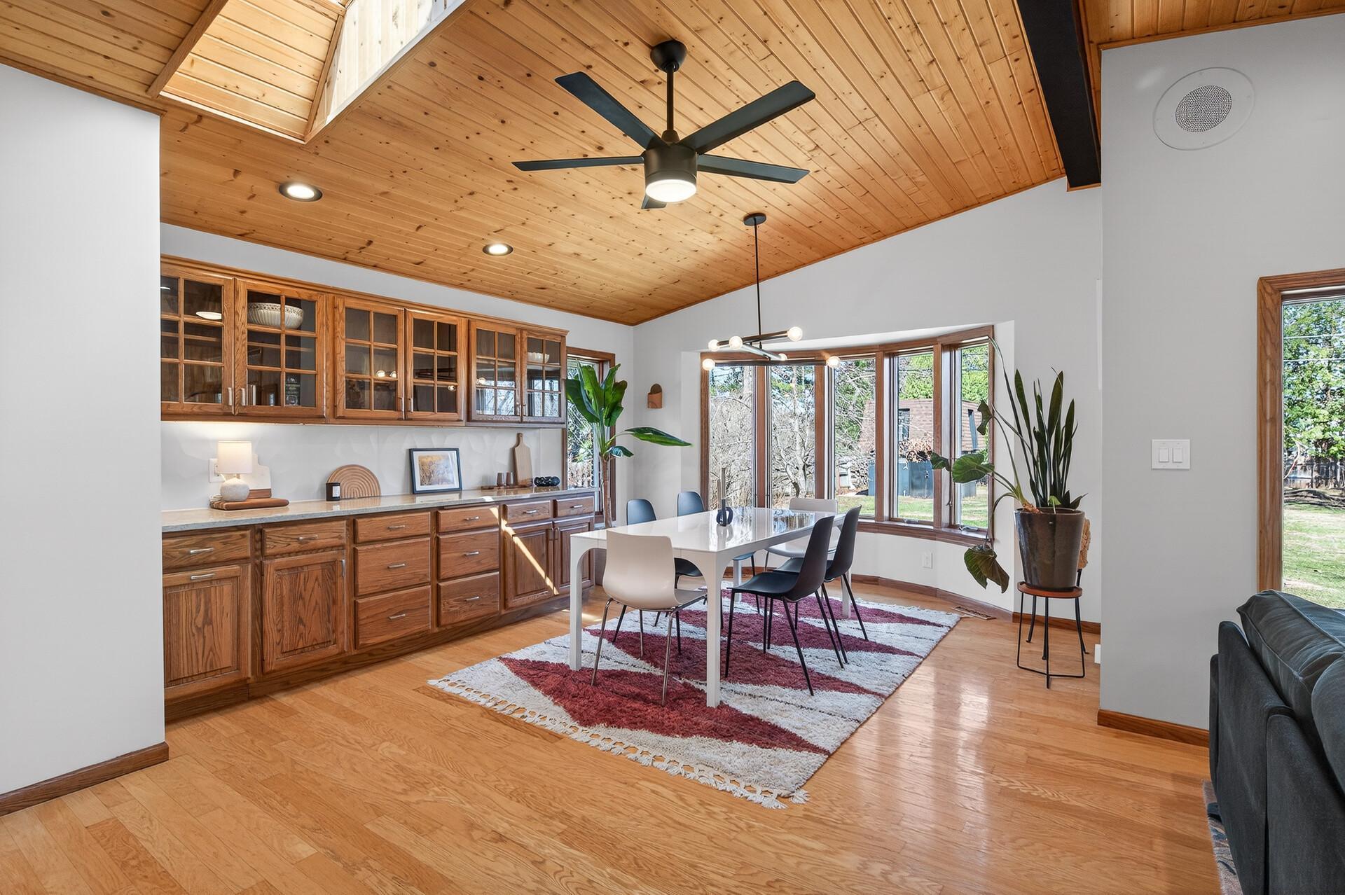 Absolutely incredible entertaining space w/ 9 ft buffet