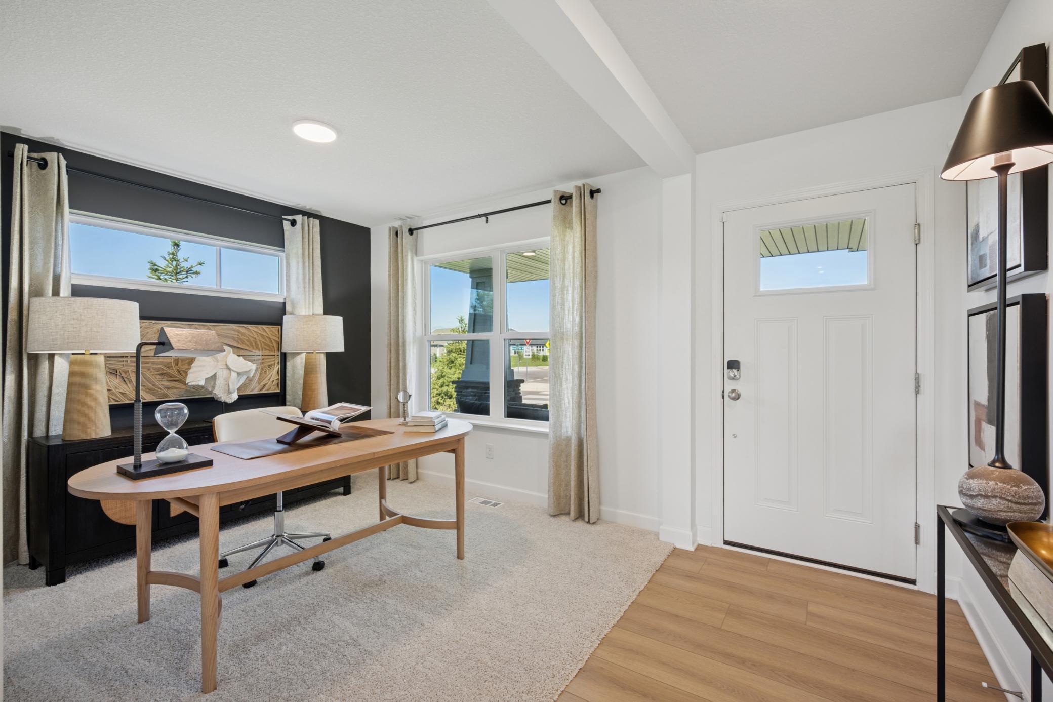 (Photo of a model home, finishes will vary) Residents can freely transform this flex space to fit their needs. It’s equally great as a media zone, a quiet office to concentrate on work or a sitting room.