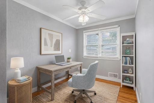 This versatile third bedroom is perfectly suited as a home office, guest room or creative space. **Virtually staged to show design options.**