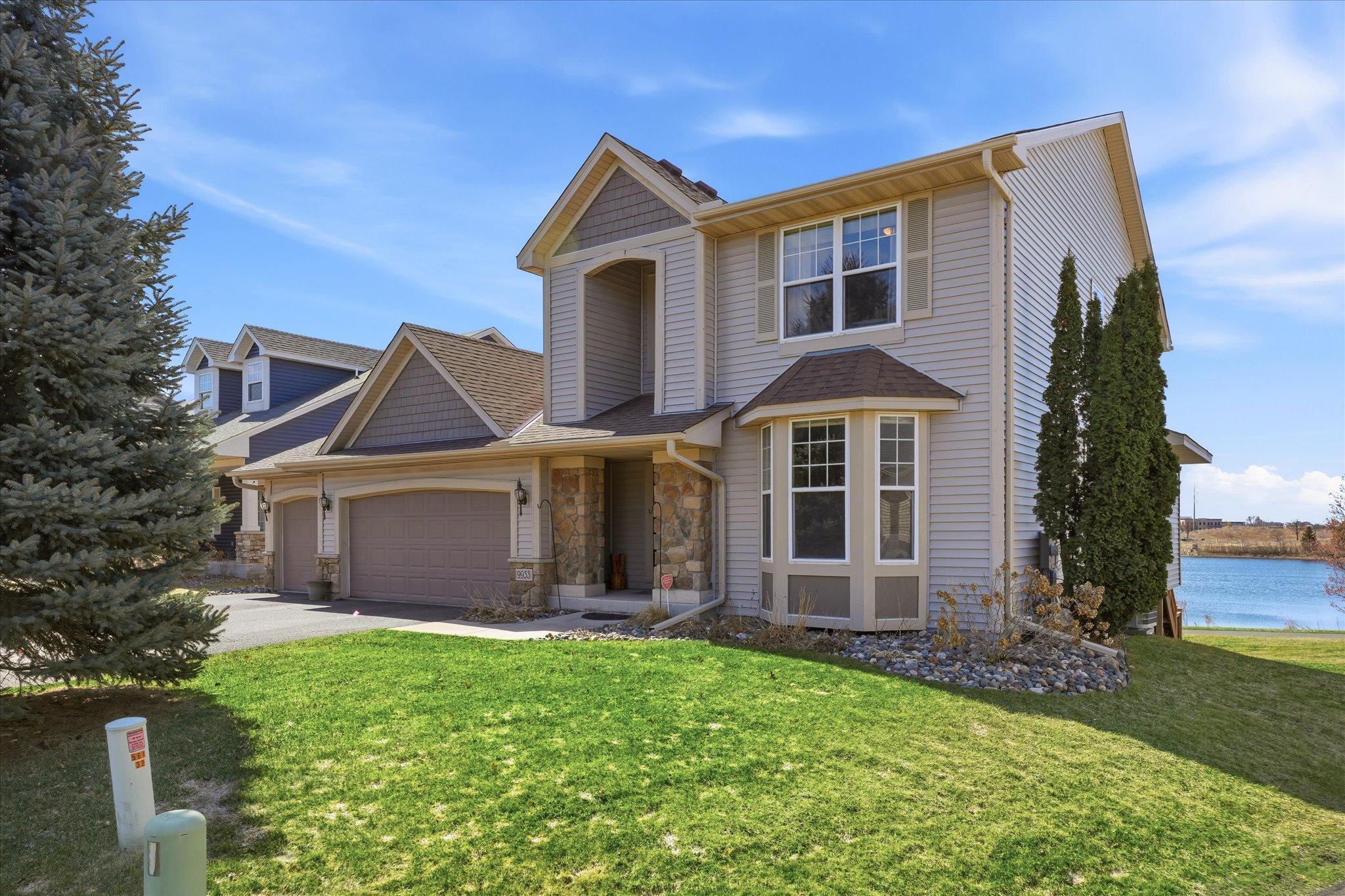 Great curb appeal from exterior with custom stone accent, vinyl exterior siding and large 3 car garage