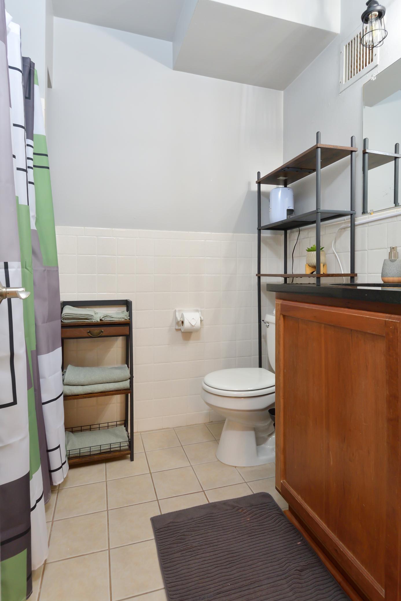 Clean and well-maintained bathroom with modern updates